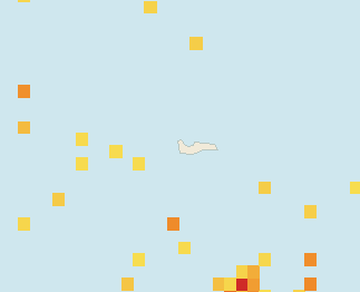 Satellite floating-algae map near Grand Cayman (Seven Mile Beach), Mar 2023 (opens full map image in a new tab)