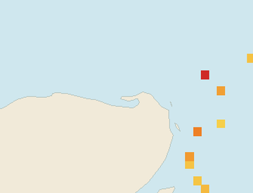 Satellite floating-algae map near Isla Holbox, Mar 2023 (opens full map image in a new tab)