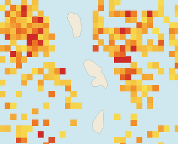 Satellite floating-algae map near Martinique West Coast, Mar 2023 (opens full map image in a new tab)