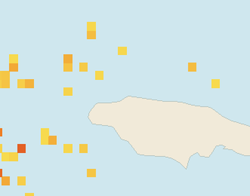 Satellite floating-algae map near Montego Bay, Mar 2023 (opens full map image in a new tab)