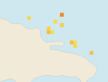 Satellite floating-algae map near Las Terrenas, Mar 2023 (opens full map image in a new tab)