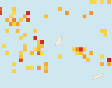 Satellite floating-algae map near Grand Anse, Apr 2023 (opens full map image in a new tab)