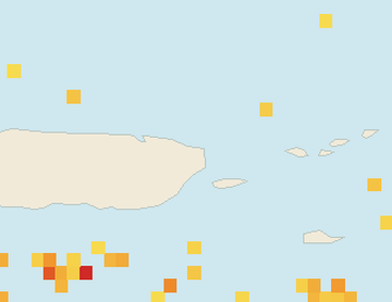 Satellite floating-algae map near Luquillo, Apr 2023 (opens full map image in a new tab)