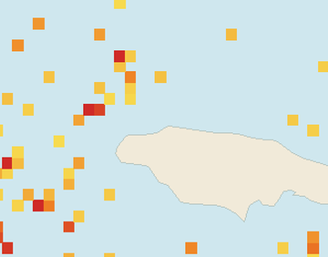 Satellite floating-algae map near Montego Bay, Apr 2023 (opens full map image in a new tab)
