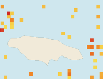Satellite floating-algae map near Ocho Rios, Apr 2023 (opens full map image in a new tab)