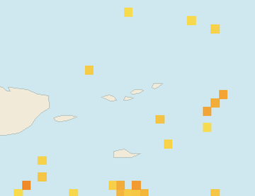 Satellite floating-algae map near St. John, Apr 2023 (opens full map image in a new tab)