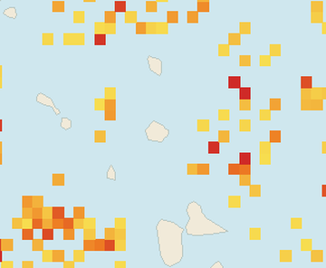Satellite floating-algae map near Antigua East Coast, May 2023 (opens full map image in a new tab)