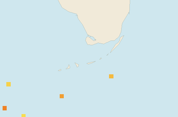 Satellite floating-algae map near Florida Keys, May 2023 (opens full map image in a new tab)