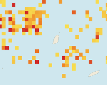 Satellite floating-algae map near Grand Anse, May 2023 (opens full map image in a new tab)