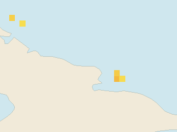 Satellite floating-algae map near Guardalavaca, May 2023 (opens full map image in a new tab)