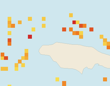 Satellite floating-algae map near Montego Bay, May 2023 (opens full map image in a new tab)