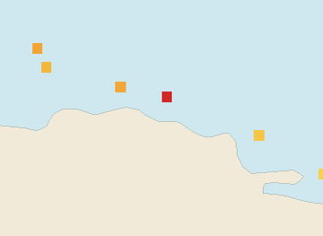 Satellite floating-algae map near Puerto Plata and Cabarete, May 2023 (opens full map image in a new tab)