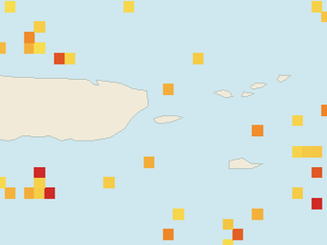 Satellite floating-algae map near Vieques, May 2023 (opens full map image in a new tab)