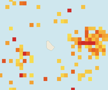 Satellite floating-algae map near Eastern Barbados, Jun 2023 (opens full map image in a new tab)