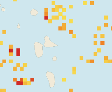 Satellite floating-algae map near Guadeloupe Atlantic Coast, Jun 2023 (opens full map image in a new tab)