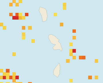 Satellite floating-algae map near Martinique West Coast, Jun 2023 (opens full map image in a new tab)