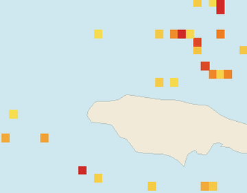 Satellite floating-algae map near Montego Bay, Jun 2023 (opens full map image in a new tab)