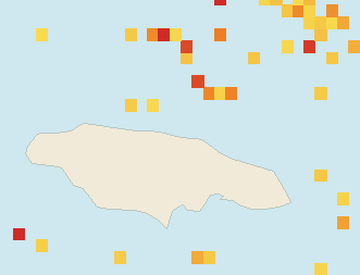 Satellite floating-algae map near Ocho Rios, Jun 2023 (opens full map image in a new tab)
