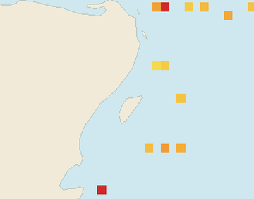 Satellite floating-algae map near Puerto Aventuras, Jun 2023 (opens full map image in a new tab)