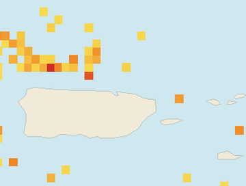 Satellite floating-algae map near San Juan and Isla Verde, Jun 2023 (opens full map image in a new tab)