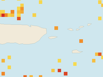 Satellite floating-algae map near Vieques, Jun 2023 (opens full map image in a new tab)