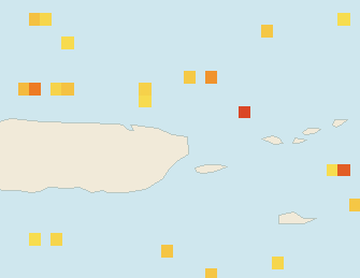 Satellite floating-algae map near Luquillo, Jul 2023 (opens full map image in a new tab)