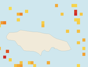 Satellite floating-algae map near Ocho Rios, Jul 2023 (opens full map image in a new tab)