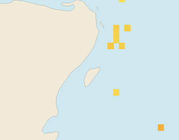 Satellite floating-algae map near Puerto Aventuras, Jul 2023 (opens full map image in a new tab)