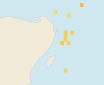 Satellite floating-algae map near Puerto Morelos, Jul 2023 (opens full map image in a new tab)