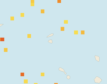 Satellite floating-algae map near St. Maarten, Jul 2023 (opens full map image in a new tab)