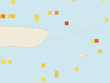 Satellite floating-algae map near Vieques, Jul 2023 (opens full map image in a new tab)