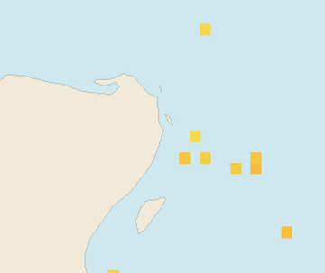 Satellite floating-algae map near Cancun Hotel Zone, Aug 2023 (opens full map image in a new tab)