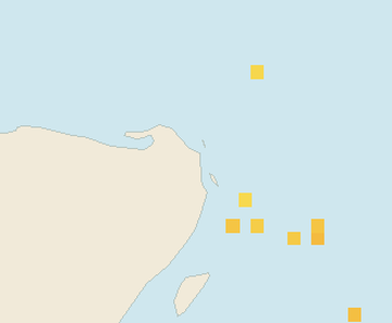 Satellite floating-algae map near Costa Mujeres, Aug 2023 (opens full map image in a new tab)