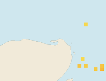 Satellite floating-algae map near Isla Holbox, Aug 2023 (opens full map image in a new tab)