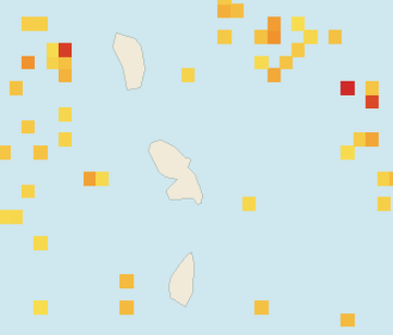 Satellite floating-algae map near Martinique Atlantic Coast, Aug 2023 (opens full map image in a new tab)