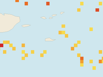 Satellite floating-algae map near St. Croix, Aug 2023 (opens full map image in a new tab)