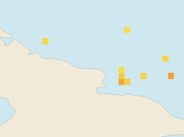Satellite floating-algae map near Guardalavaca, Sep 2023 (opens full map image in a new tab)