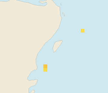 Satellite floating-algae map near Cozumel (west coast), Oct 2023 (opens full map image in a new tab)