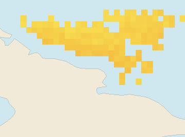 Satellite floating-algae map near Guardalavaca, Oct 2023 (opens full map image in a new tab)