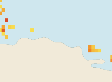 Satellite floating-algae map near Puerto Plata and Cabarete, Oct 2023 (opens full map image in a new tab)