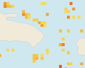 Satellite floating-algae map near Punta Cana and Bavaro, Oct 2023 (opens full map image in a new tab)