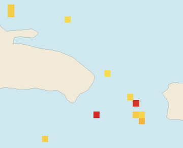 Satellite floating-algae map near Punta Cana and Bavaro, Dec 2023 (opens full map image in a new tab)
