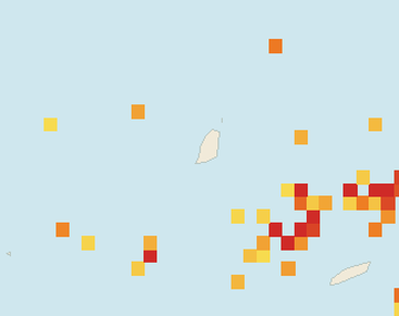 Satellite floating-algae map near Grand Anse, Jan 2024 (opens full map image in a new tab)
