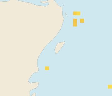 Satellite floating-algae map near Cozumel (west coast), Feb 2024 (opens full map image in a new tab)