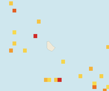 Satellite floating-algae map near Eastern Barbados, Feb 2024 (opens full map image in a new tab)