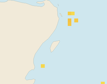 Satellite floating-algae map near Puerto Aventuras, Feb 2024 (opens full map image in a new tab)