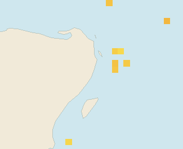 Satellite floating-algae map near Puerto Morelos, Feb 2024 (opens full map image in a new tab)