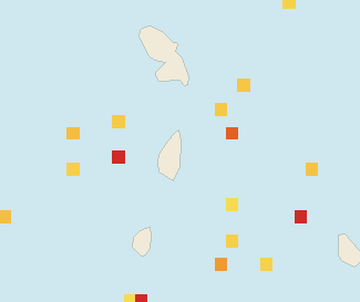 Satellite floating-algae map near Saint Lucia East Coast, Feb 2024 (opens full map image in a new tab)