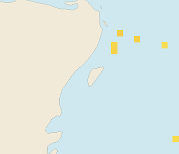 Satellite floating-algae map near Cozumel (west coast), Mar 2024 (opens full map image in a new tab)
