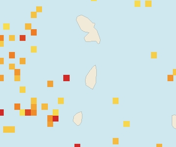 Satellite floating-algae map near Saint Lucia West Coast, Mar 2024 (opens full map image in a new tab)